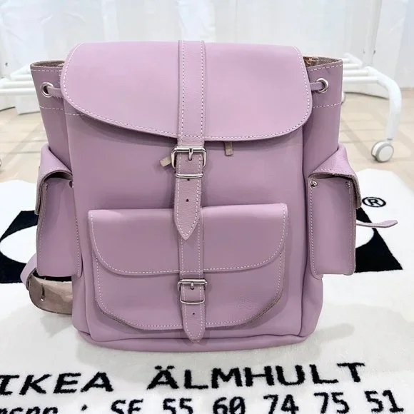 GRAFEA - Lilac Women\'s Leather Backpack - Made in England HARI II LILAC BUTTERFLY - Leather Backpack – GRAFEA main image 2
